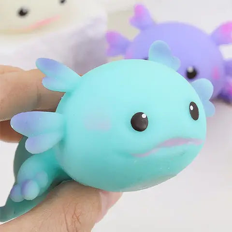 1/4pcs Axolotl Squeeze Ball Cute Fish Relax Cartoon Antistress Squishy Stress Relief Slow Rising For Adults Kids Stretch Toys