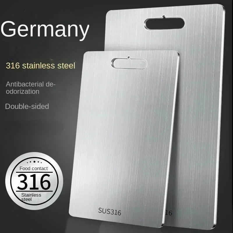 316 stainless steel plate and cutting board kitchen household thickened double-sided cutting board block kneading dough board