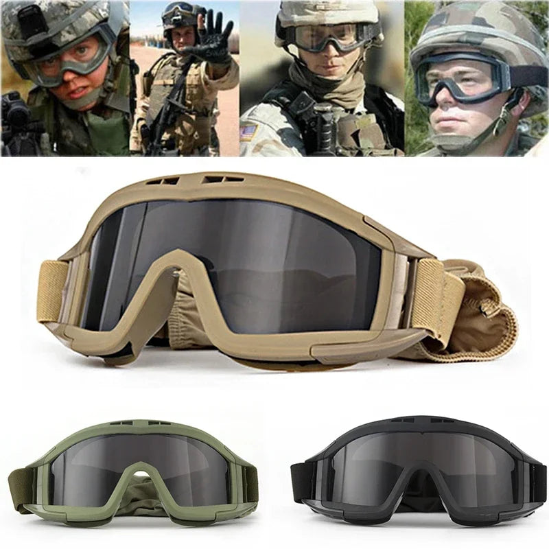 Neue Airsoft Taktische Schutzbrille 3 Objektiv Winddicht Staubdicht Schießen Motocross Motorrad Bergsteigen Gläser CS Sicheren Schutz