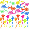 10-30pcs Sticky Hands & Spider Web Toys, Stretchy Stress Relief Fidget Toys for Kids, Birthday Gift, Halloween Accessories