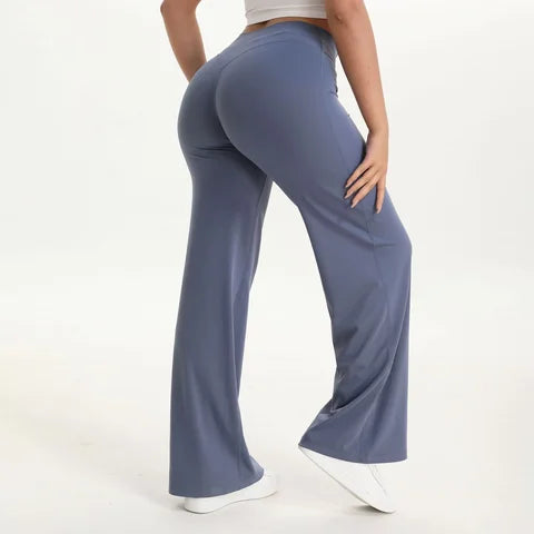 NCLAGEN SoftMotion Straight Leg Bottoms Women's Mid Waist Yoga Pants GYM Leggings Naked Feel Pilates Running Sports Pants