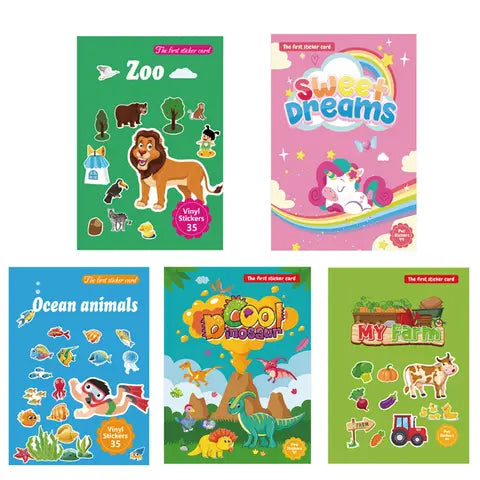 Neues wiederverwendbares Aufkleberbuch für Kinder, mehrere Szenarien, Cartoon-DIY-Puzzle, pädagogisches Lernen, klassisches Spielzeug für Kinder im Alter von 2–6 Jahren