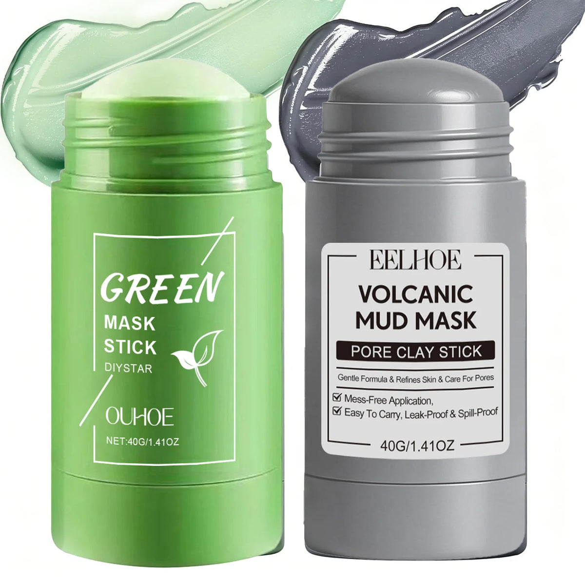 Alaska Volcano & Green Tea Deep Cleansing Pore Mask Stick Blackhead Remover & Oil Control Exfoliating Clay Mask for All Skin Types