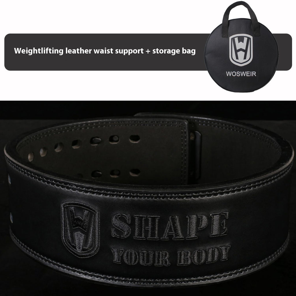 Thickened 13MM Fitness Cowhide Strength Belt Weight Lifting Lever