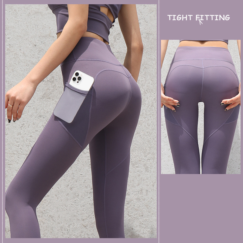 Gym Sport Seamless Leggings With Pockets Push Up High Waist Pants Women Fitness