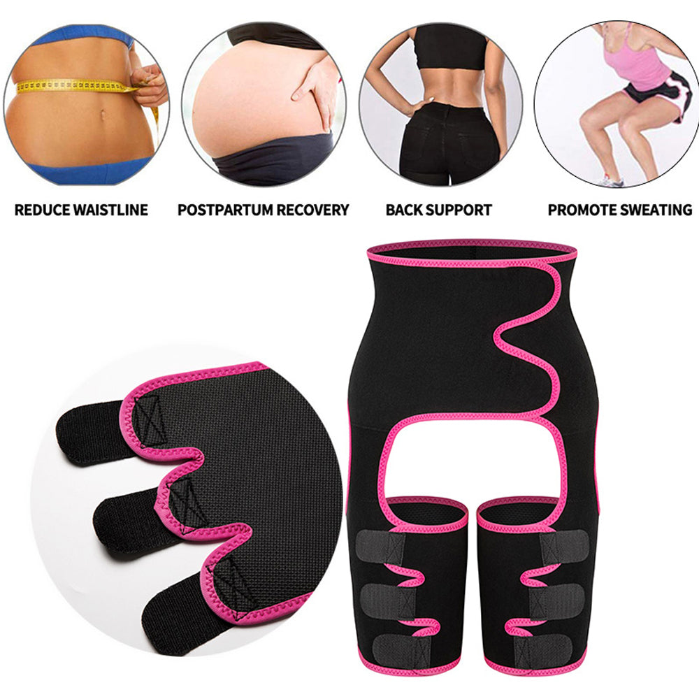Sweat High Waist Thigh Trimmer Butt Lifter Shapewear Belt 3 In 1 Adjustable
