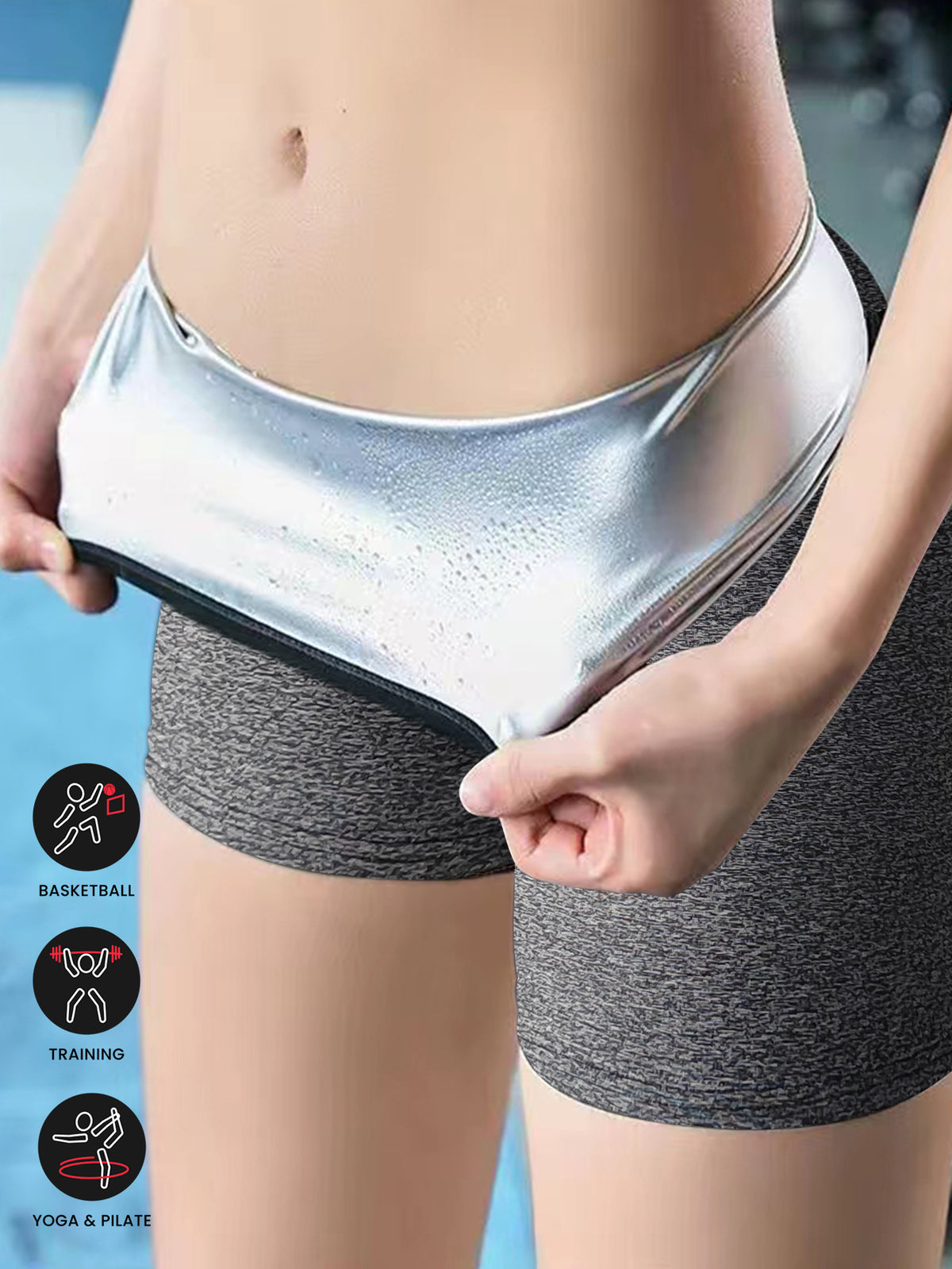 Sauna Sweat Shorts Pants Compression Workout Gym Exercise Waist Trainer Body