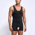 Men's Tummy Control Shapewear Bodysuit Plus Size Compression Boxer Shorts