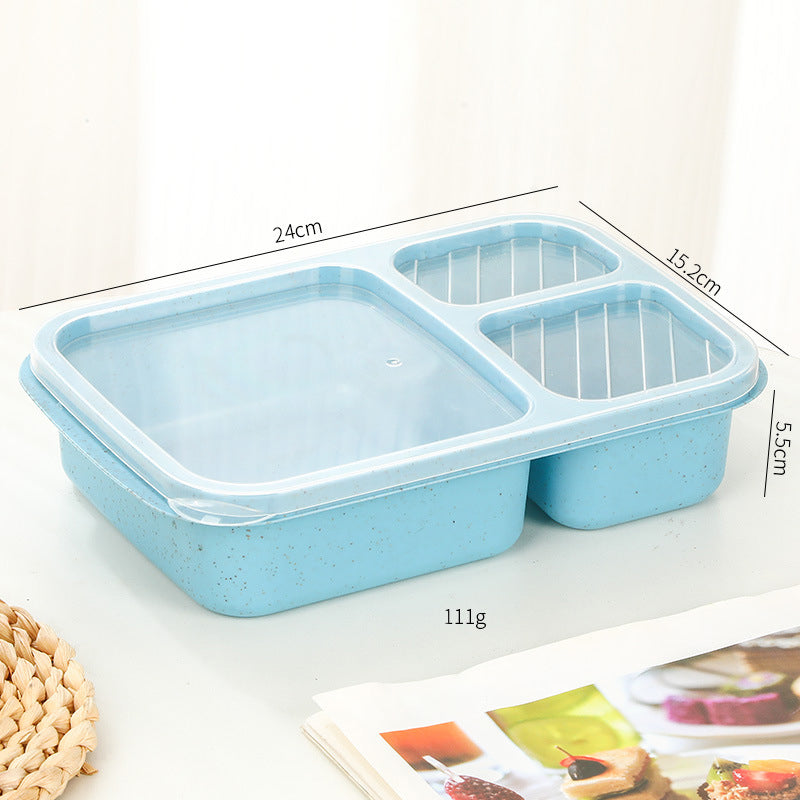 1PC Snack Containers, Divided Bento Lunch Box With Transparent Lids, Reusable