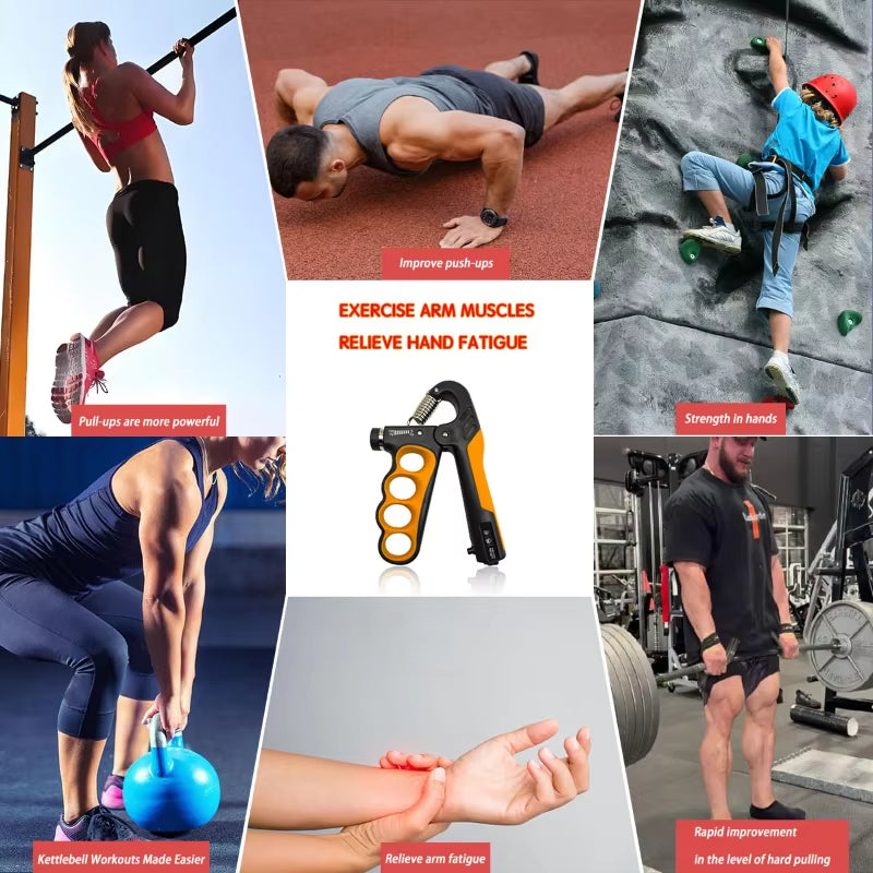 5-100kg Hand Grip Muscle Strengthener Trainer Adjustable Hands Gripper Strength