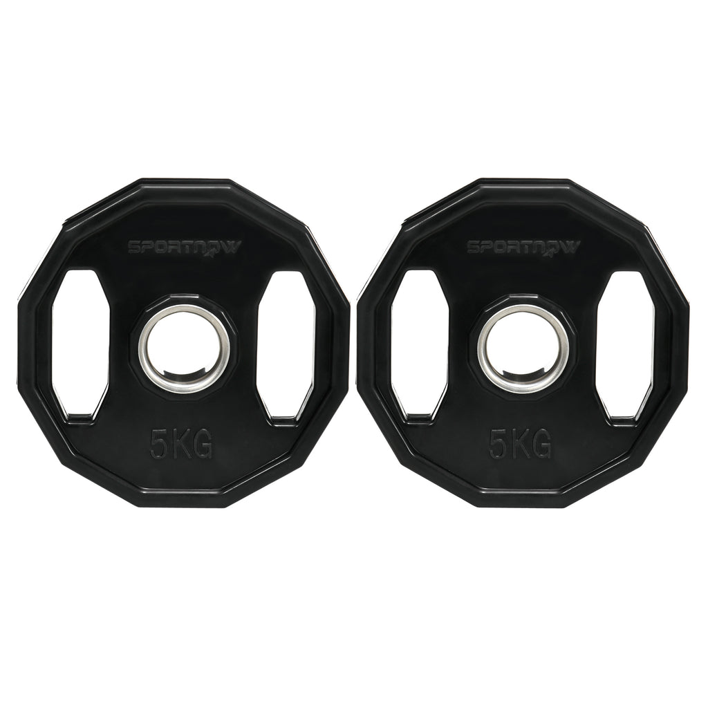 Olympic Weight Plates Set, Metal And Rubber Bumper Discs
