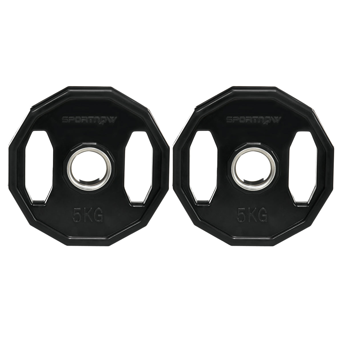Olympic Weight Plates Set, Metal And Rubber Bumper Discs
