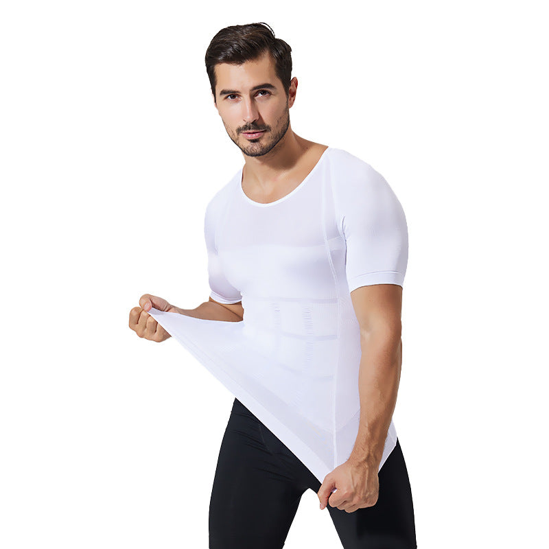 140D Men's Vest Shapewear Men Body Toning T-shirt Slimming Shaper Corrective