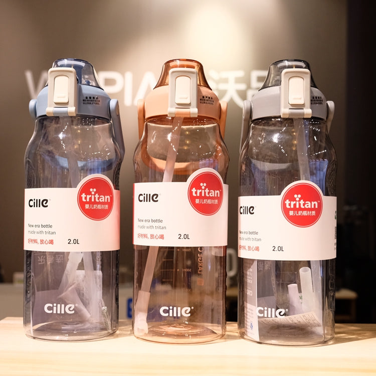 Water Glass Straw Bottle With Scaled Material Sports