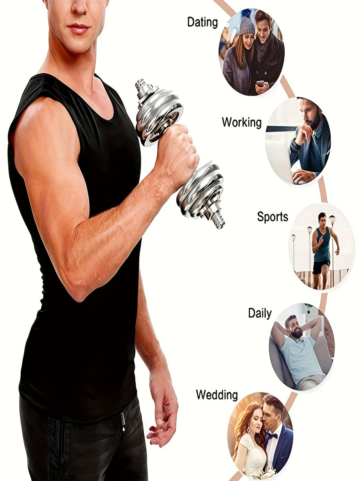 Sauna Sweat Vest Workout Tank Top Waist Trainer For Men Compression Enhancing