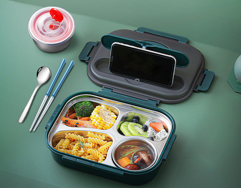 304 Stainless Steel Lunch Box, Fresh-keeping Box With Soup Cup, Insulated