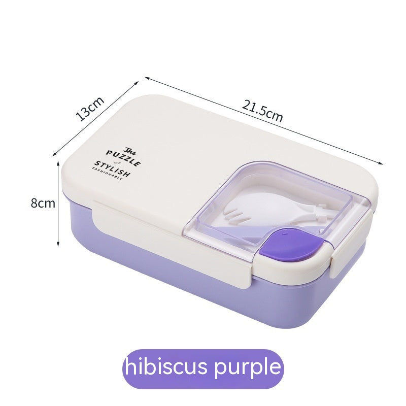 Square Compartment Lunch Box Canteen Plastic Microwaveable Heating