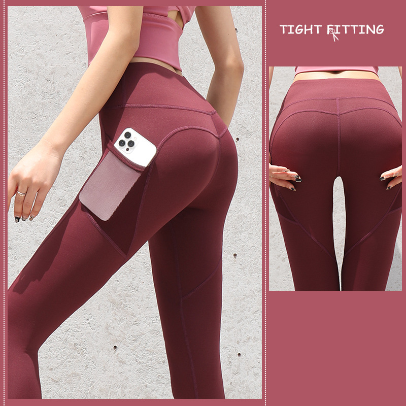 Gym Sport Seamless Leggings With Pockets Push Up High Waist Pants Women Fitness