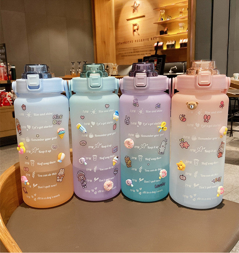 Big Water Bottle Summer Portable Cup 2 Liters Capacity Plastic