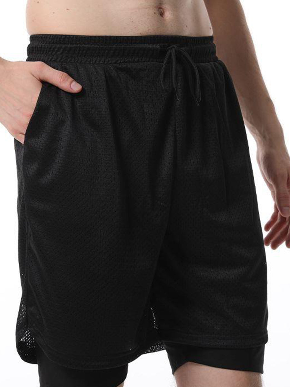 Sauna Shorts For Men 2 In 1 Sweat Suit Compression Liner Athletic Workout Pants