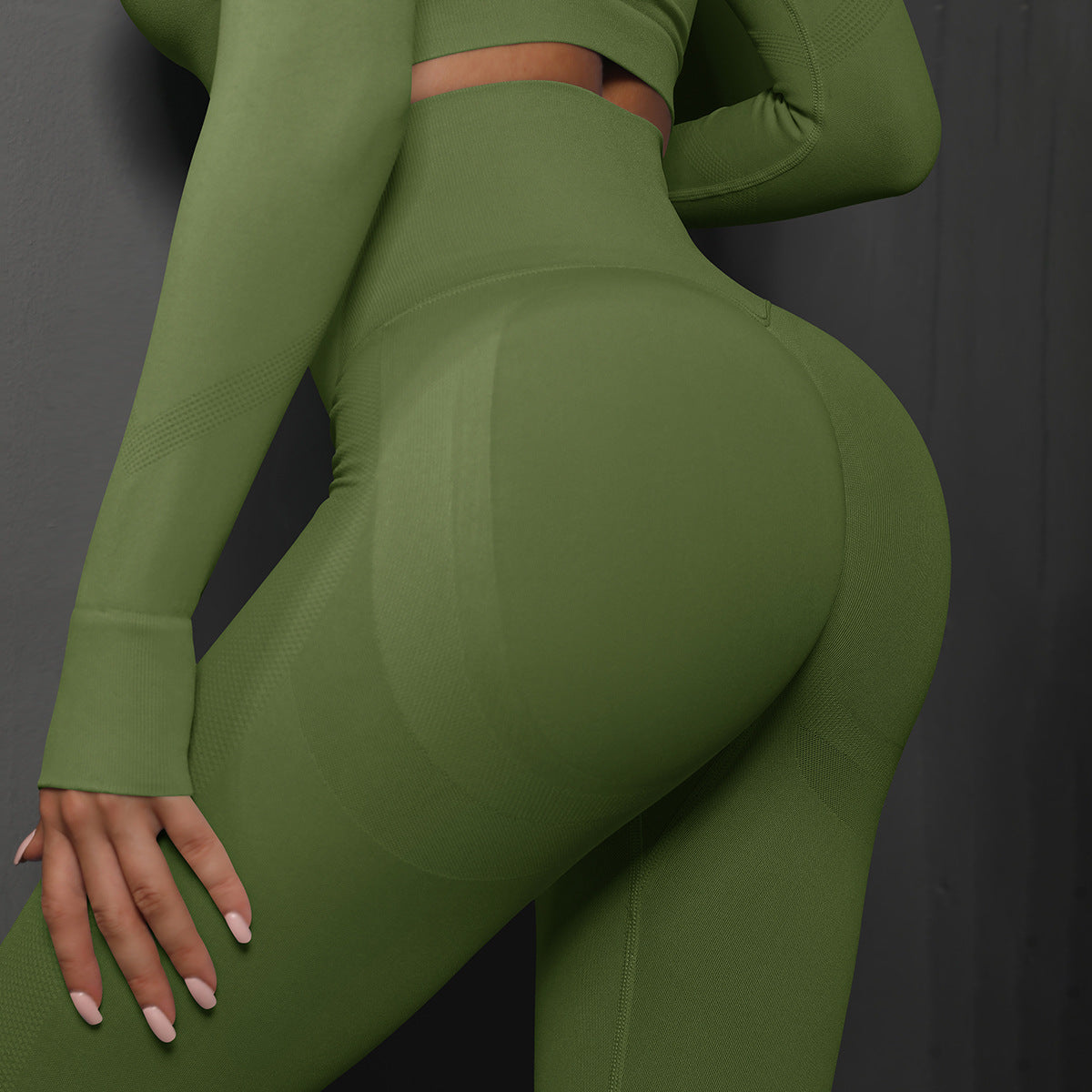 High Waist Seamless Yoga Pants Women's Solid Color Full Length Leggings Fitness
