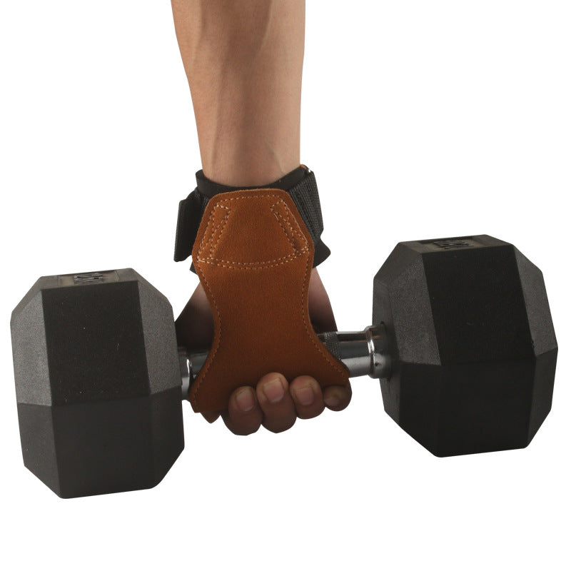 Leather Weightlifting Bar Gym Wrist Support Gloves
