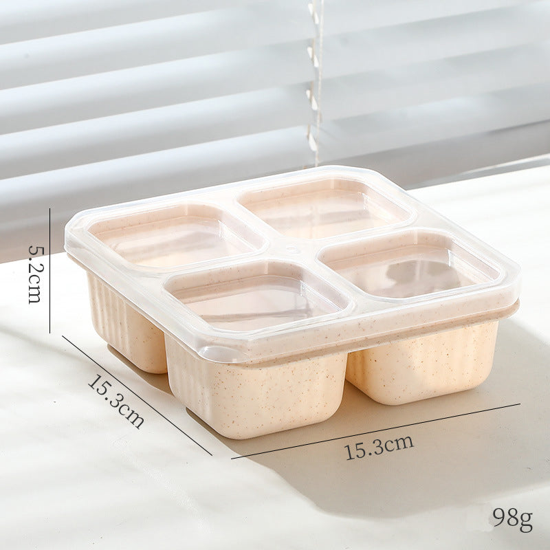 1PC Snack Containers, Divided Bento Lunch Box With Transparent Lids, Reusable