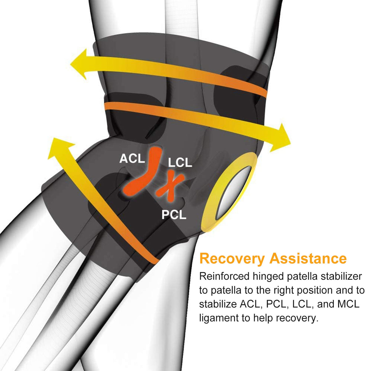 Sport Knee Brace Adjustable Open Patella Support Compression Wrap For Running