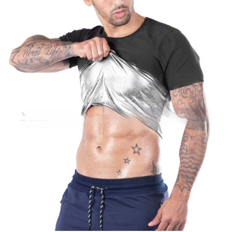 Men's Sweatshirt With Silver-coated Shirt, Body Sculpting Sauna Vest