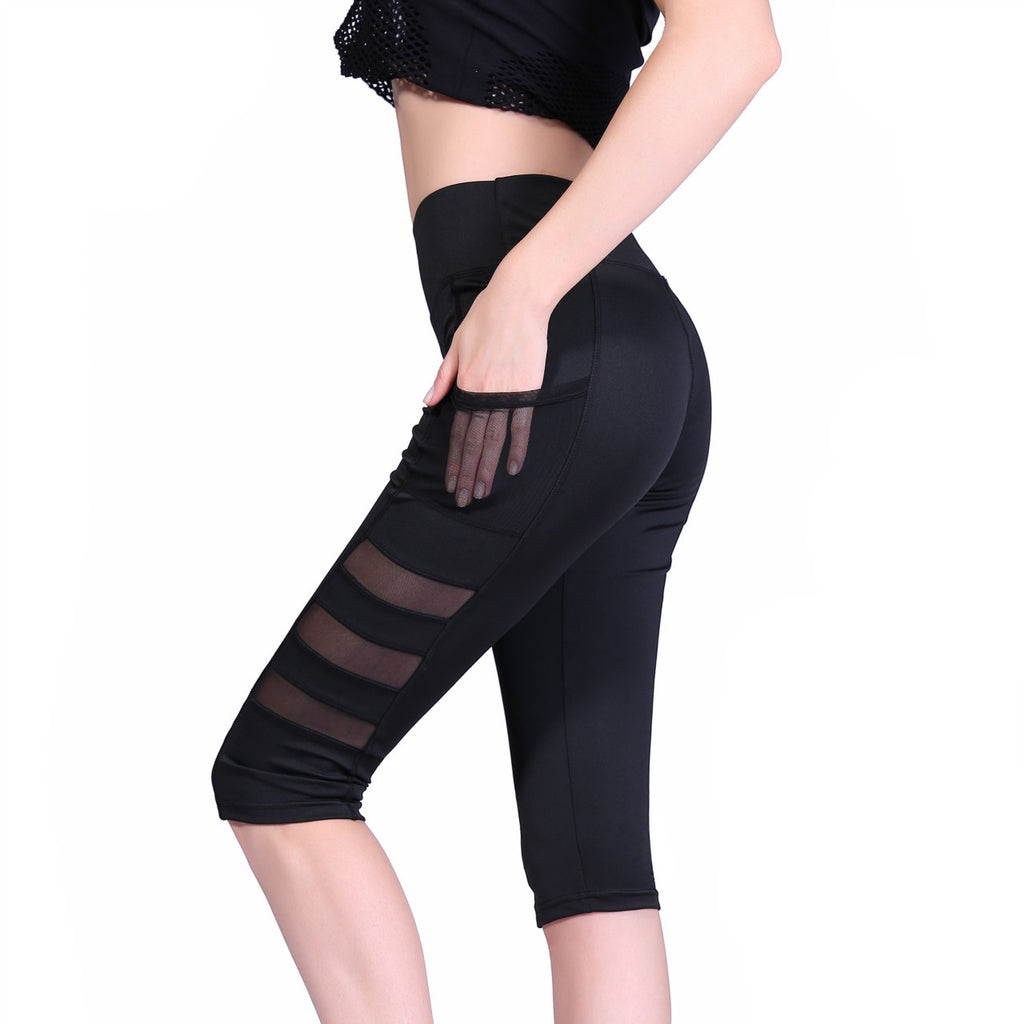 Women's Quick Drying High Waist Pocket Mesh Sports Pants