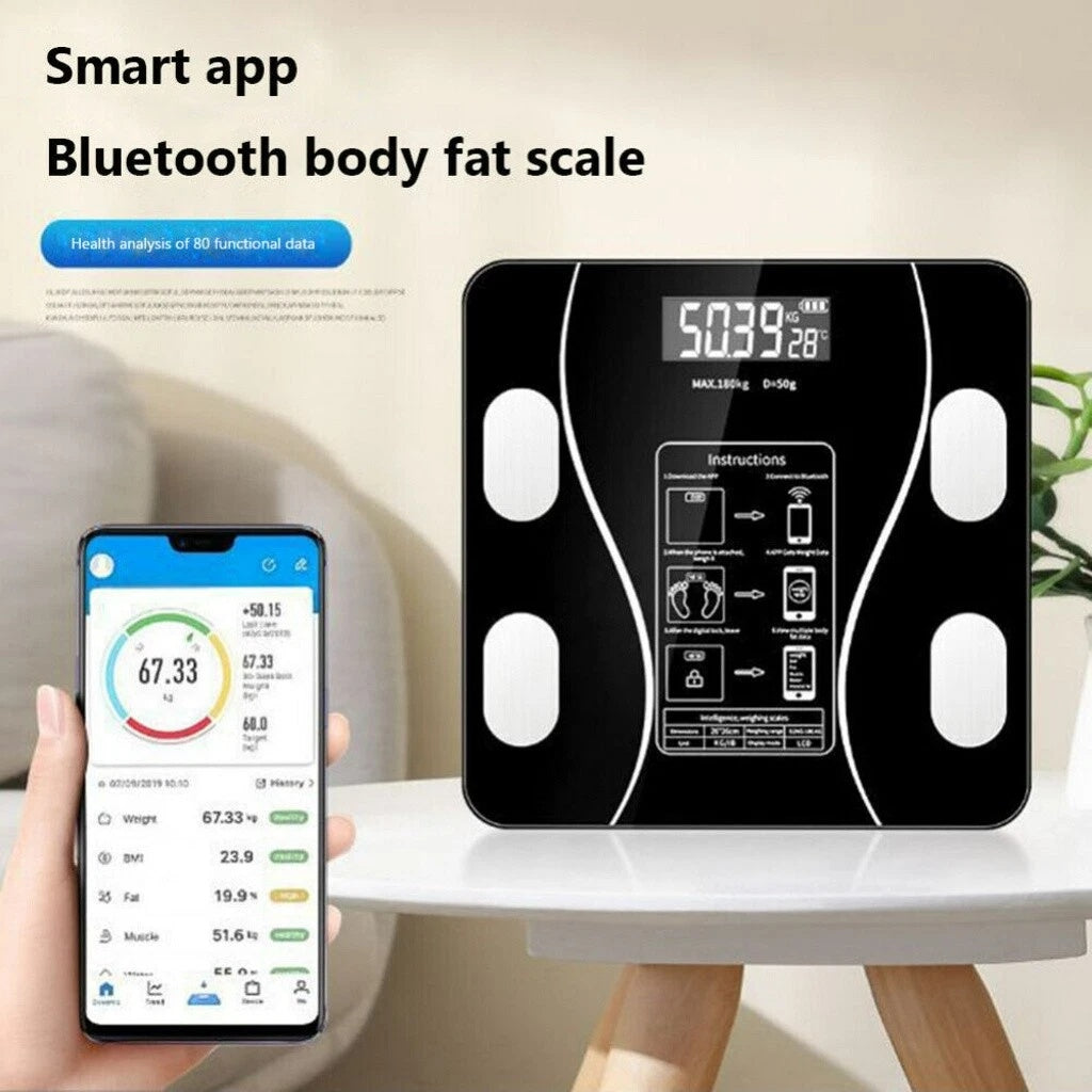 Body Scale 180kg Bluetooth Smart BMI Digital Bathroom Wireless Weight Scales