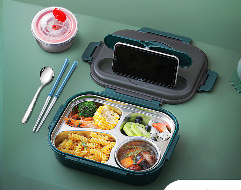 304 Stainless Steel Lunch Box, Fresh-keeping Box With Soup Cup, Insulated