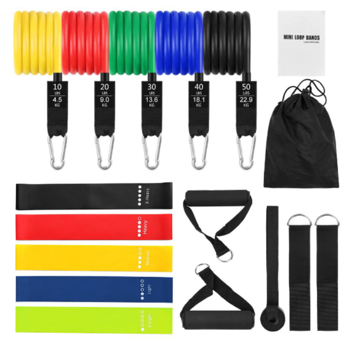 Rally Rope Set 11 Piece Resistance Bands Latex Band Fitness Tube