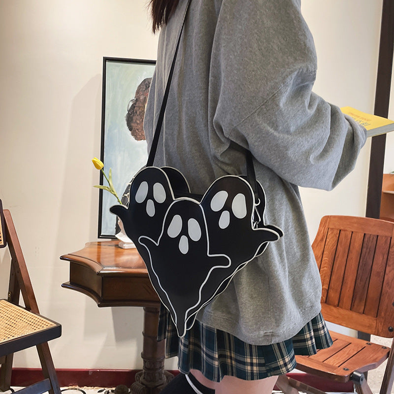 Halloween Bags Funny 3D Cartoon Ghost Shoulder Women Cute Cell Phone Purses