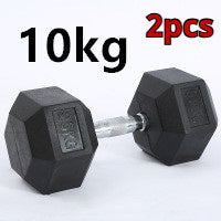 Fitness Hexagonal Rubberized Fixed Dumbbell