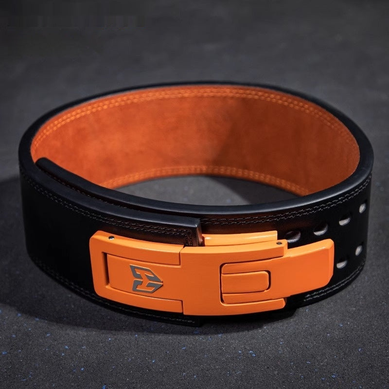 Power Lift Fitness Belt Quick Buckle Squat Hard Pull Cowhide Lever Quite Weight