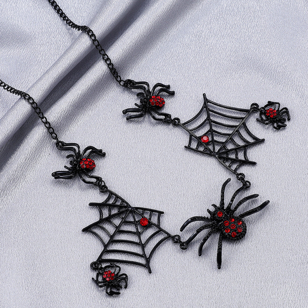 Halloween Spider And Web Necklace Personality Clavicle Fashion Jewelry