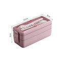 Wheat Straw Double-layer Insulated Lunch Box Portable Sealed Student Divided