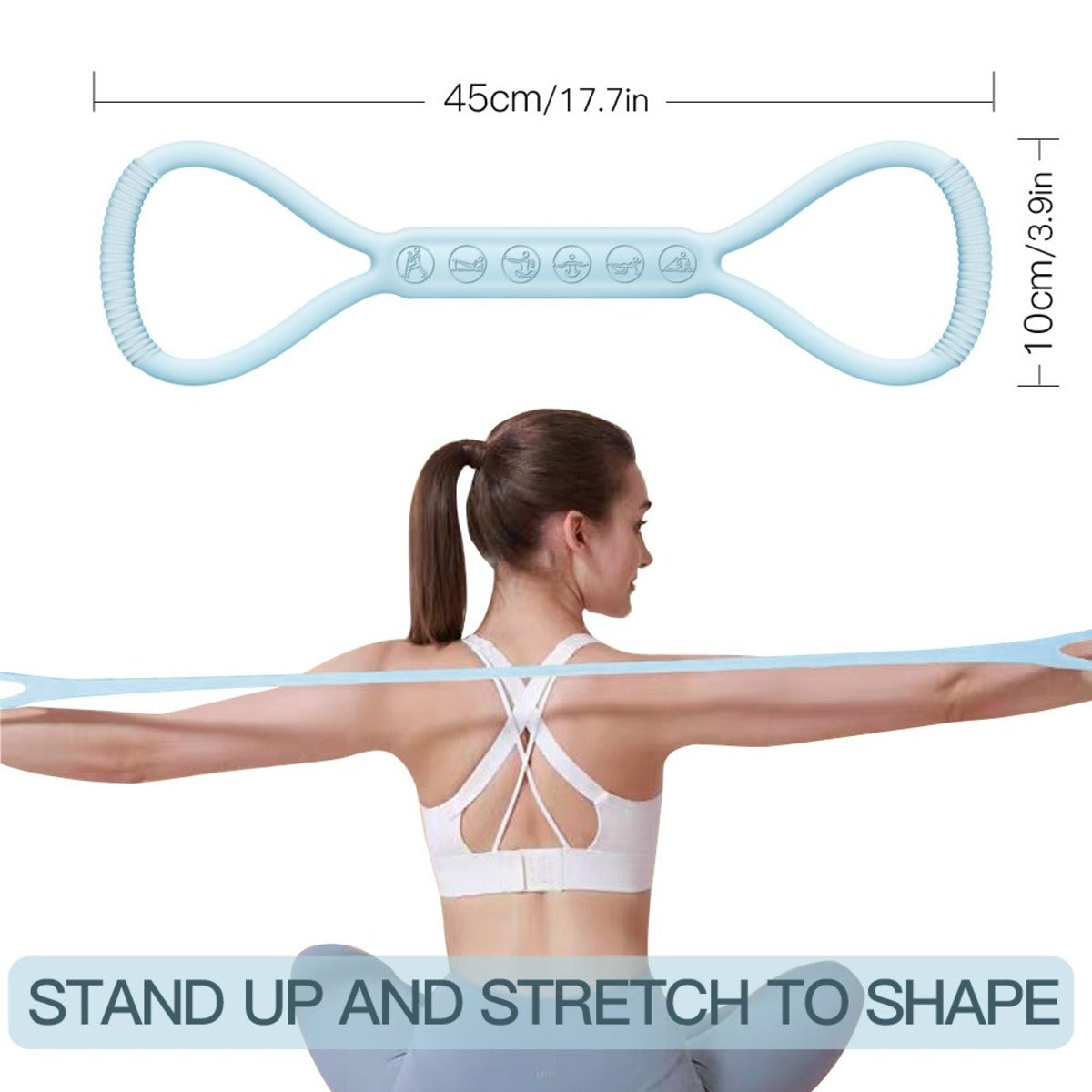 8-character Puller, Silicone Yoga Auxiliary Home Elastic Band Mini Kit, A Set