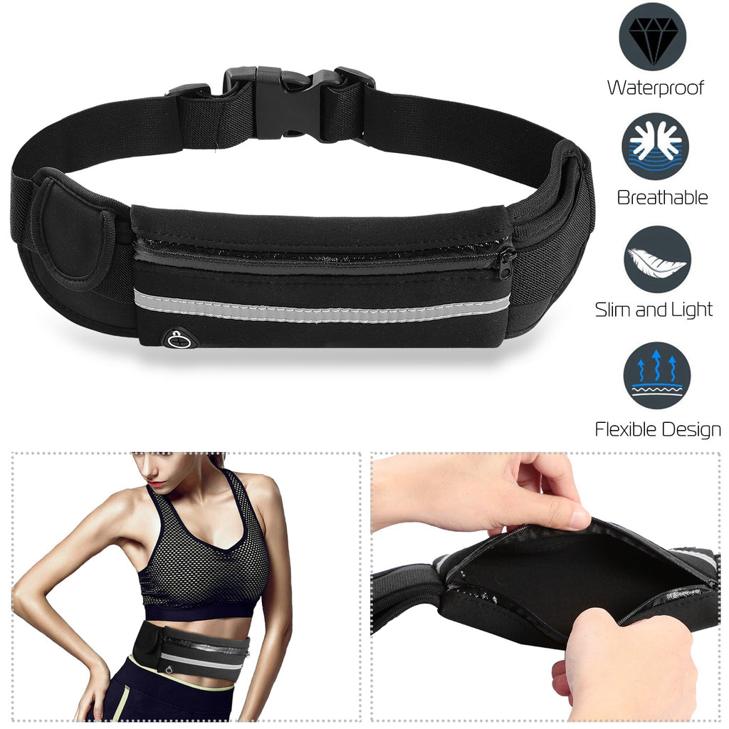 1Pc Sports Waist Bag Running Belt Pack Waterproof Adjustable Pouch