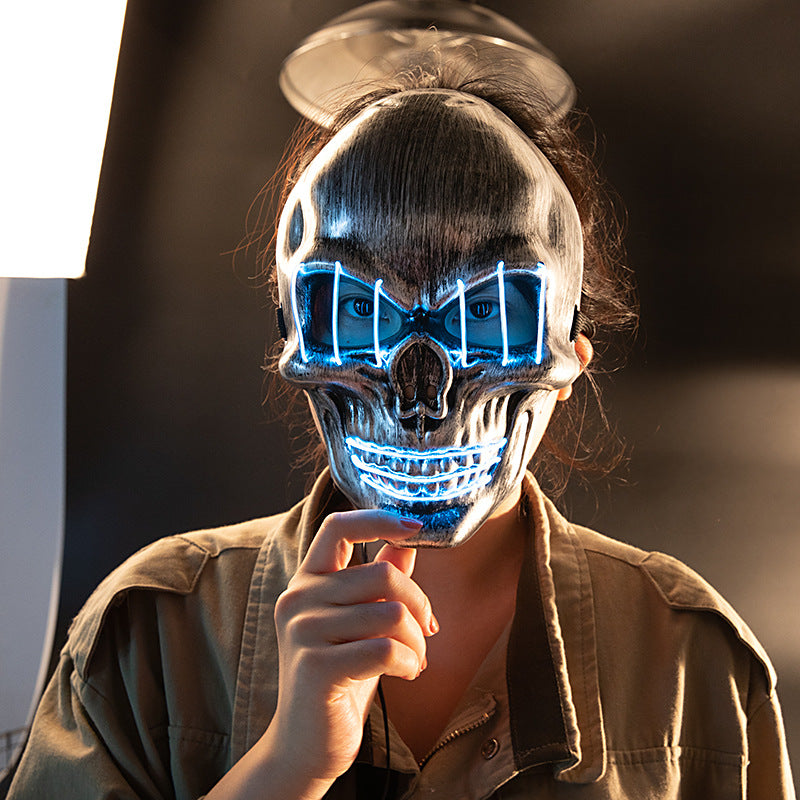 LED Halloween Face Mask Luminous Skull Cold Light Masks Dance Party Bar Disco