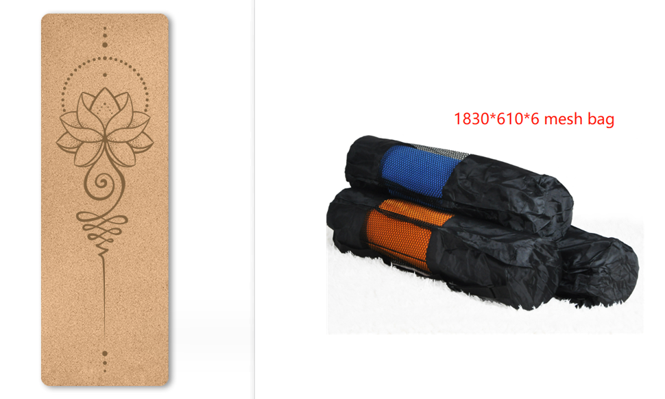 Portable Cork Yoga Non-slip Exercise Mat Composite Environmentally Friendly TPE