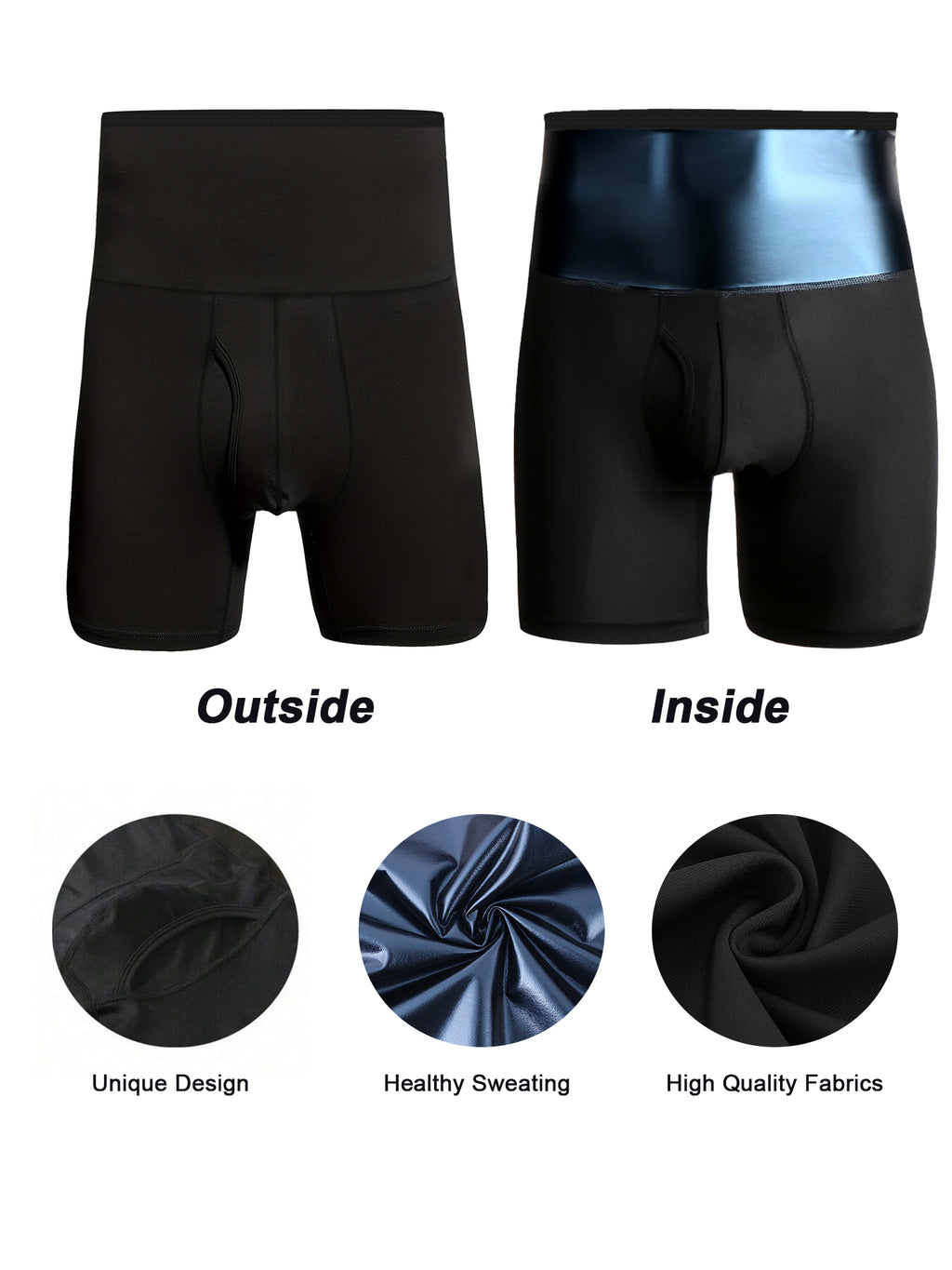 Sauna Short Pants For Men Sweat Suit Compression Shorts Tummy Control Shapewear