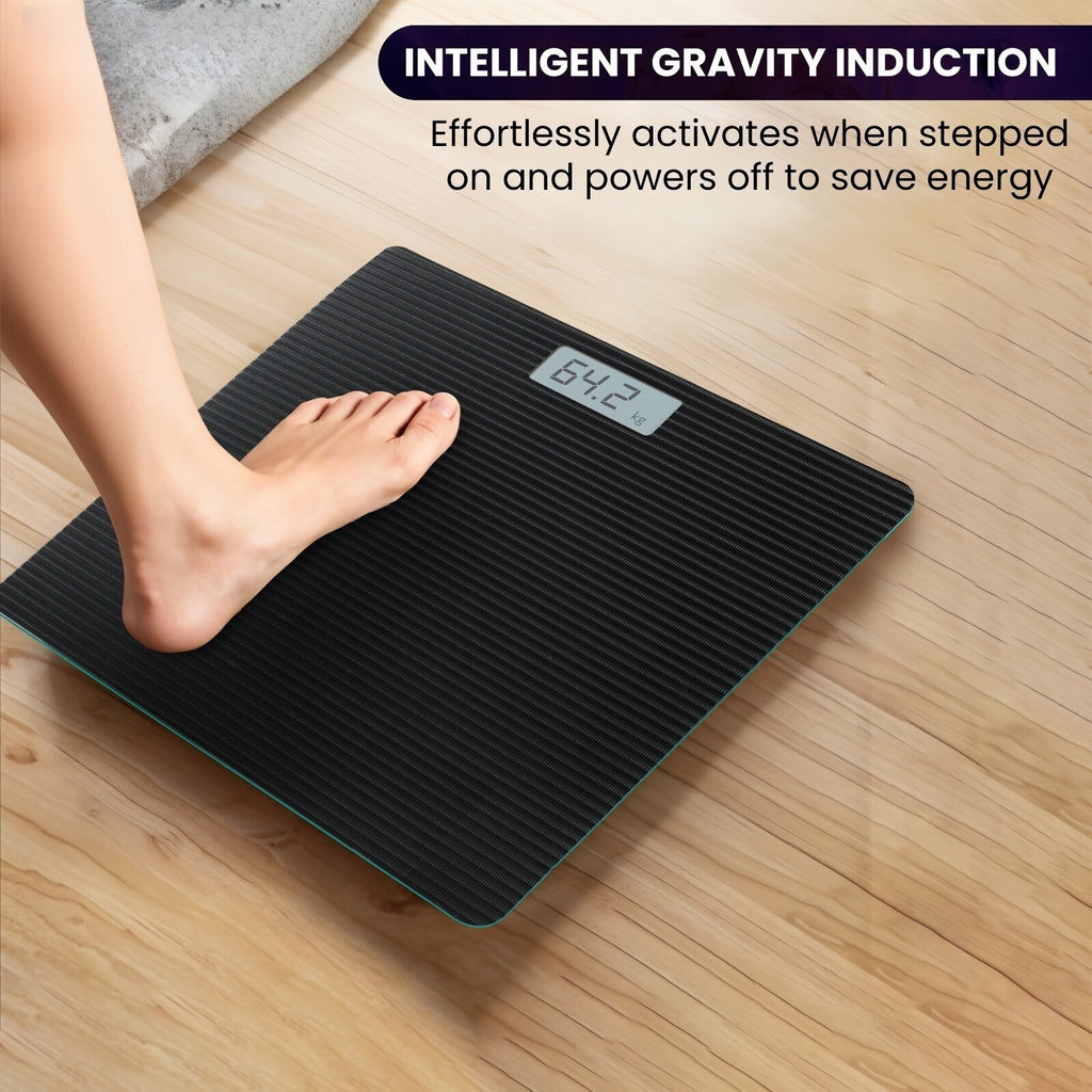 Black-digital Bathroom Scales 180KG Body Weight Weighing Scale Smart LED