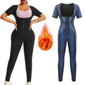 Women's Sauna Suit Short Sleeve Jumpsuit, Sweat Enhancer Workout Shapewear