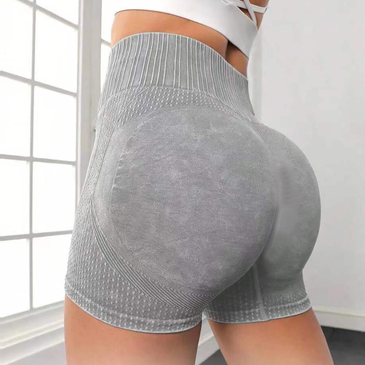 High-waisted Hip-lifting Fitness Pants Solid Color Quick-drying Tight Running