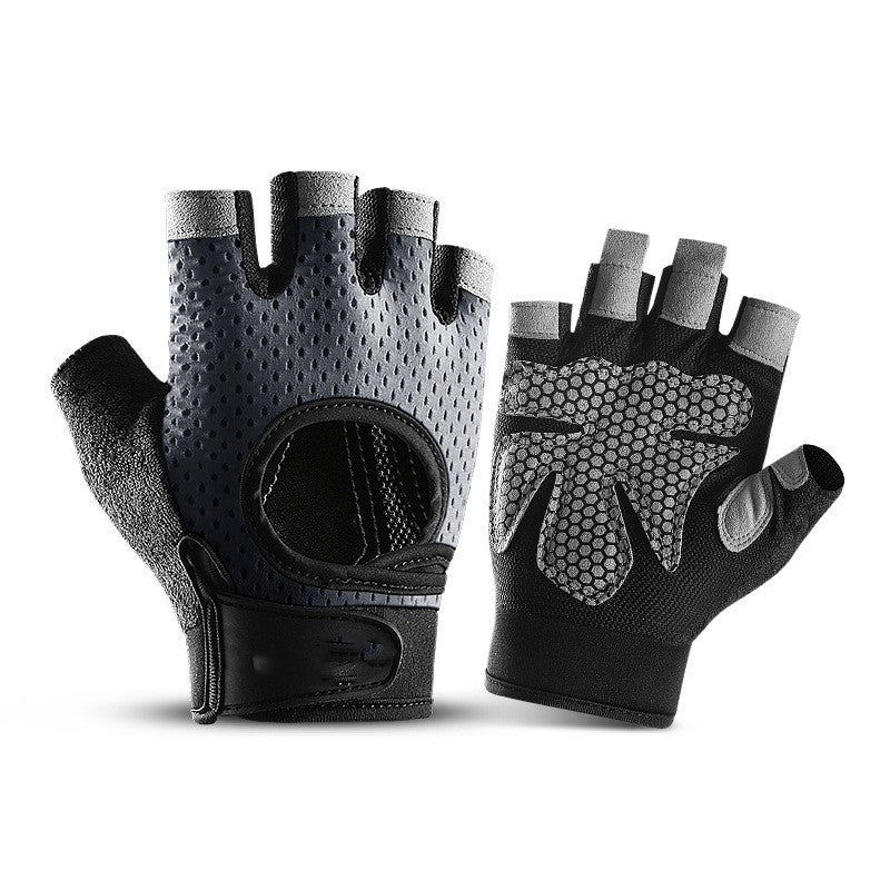 Sports Weightlifting Breathable Non-slip Silicone Half Finger Gloves
