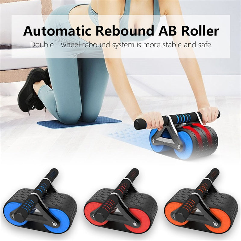 Double Wheel Abdominal Exerciser Women Men Automatic Rebound Ab Roller Waist
