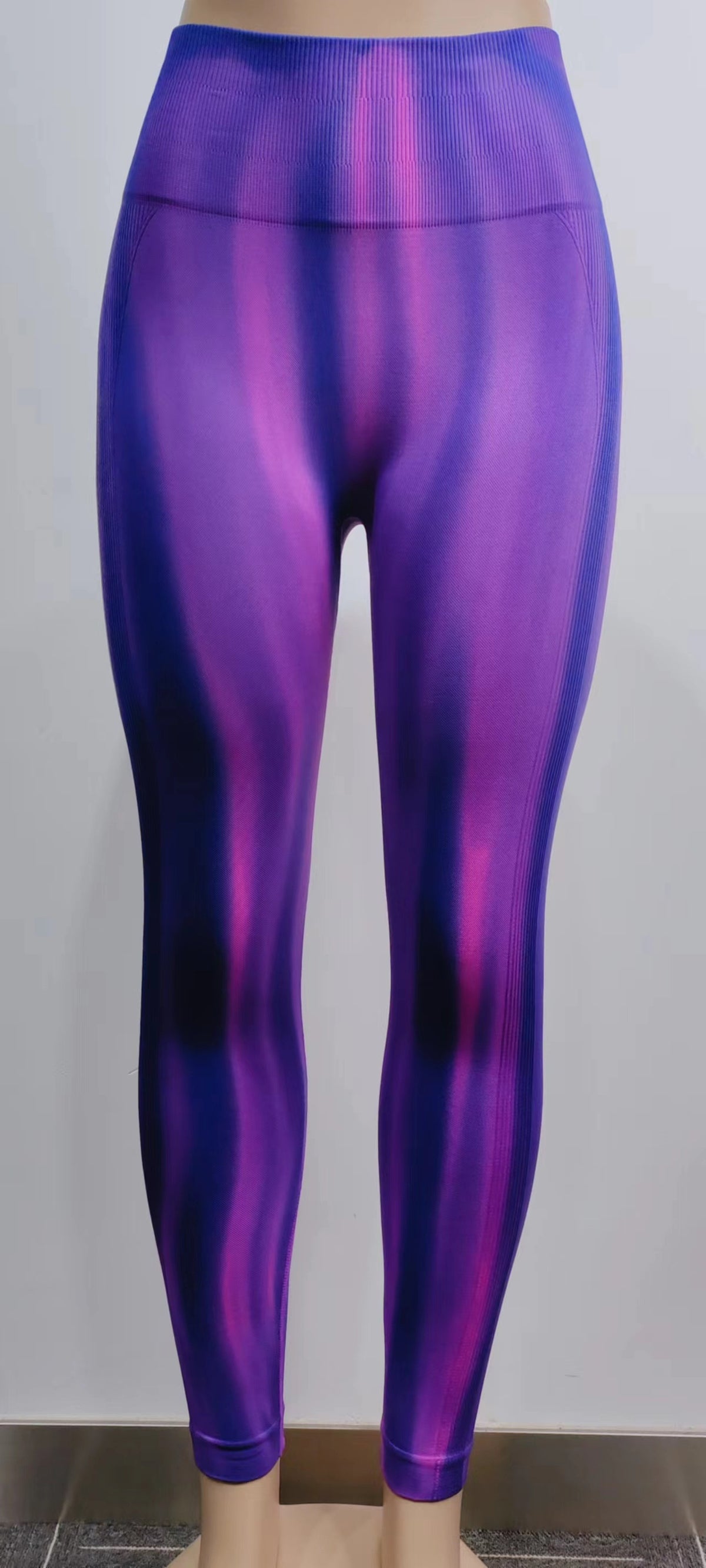 Tie Dye Aurora Print Sports Pants Seamless High Waisted Fitness Yoga For Women