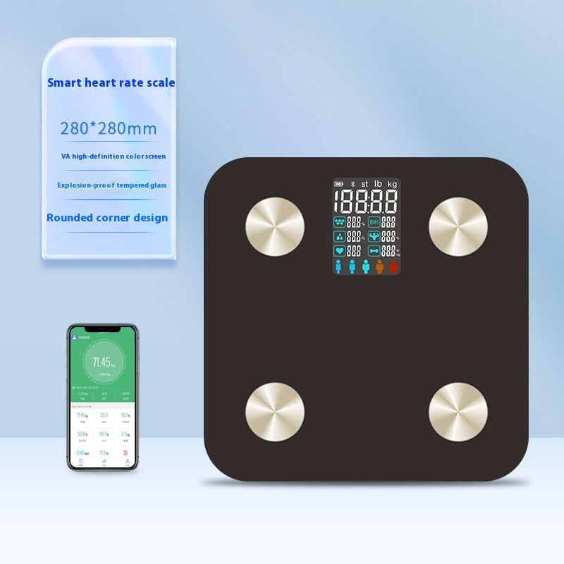 Smart VA Color Screen Heart Rate Body Electronic Scale High Precision Test